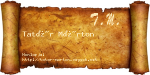 Tatár Márton névjegykártya