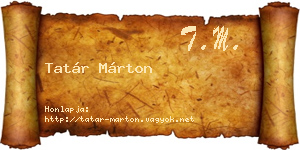 Tatár Márton névjegykártya