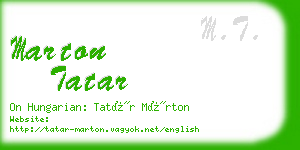 marton tatar business card